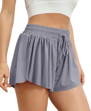 AUTOMET Womens 2 in 1 Running Shorts Casual Summer Athletic Shorts