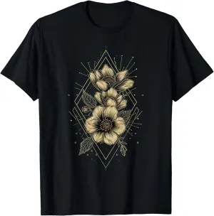 Botanical Harmony Minimalist Flower Graphic T-Shirt