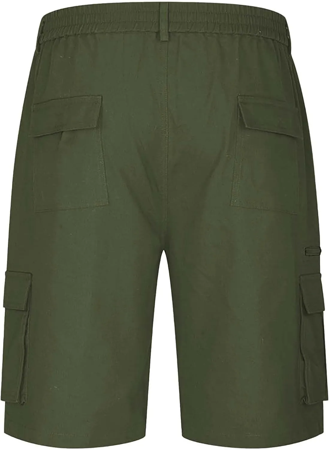 Cargo Shorts for Men Casual Fashion Solid Color Short with Multi-Pocket Elastic Waist Zipper Hiking Pants Outfits