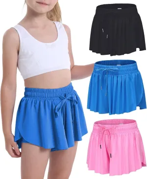 Flowy Shorts for Teen Girls Athletic Running Youth Butterfly Shorts