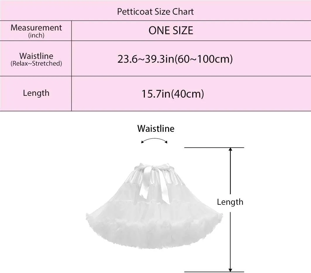 Women's Girls Elastic Waist Multi-Layer Tulle Tutu Short Skirt Petticoat
