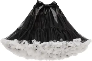 Women's Girls Elastic Waist Multi-Layer Tulle Tutu Short Skirt Petticoat