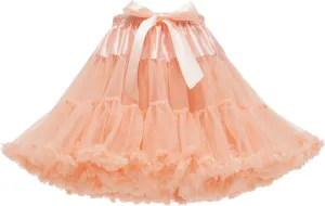 Women's Girls Elastic Waist Multi-Layer Tulle Tutu Short Skirt Petticoat